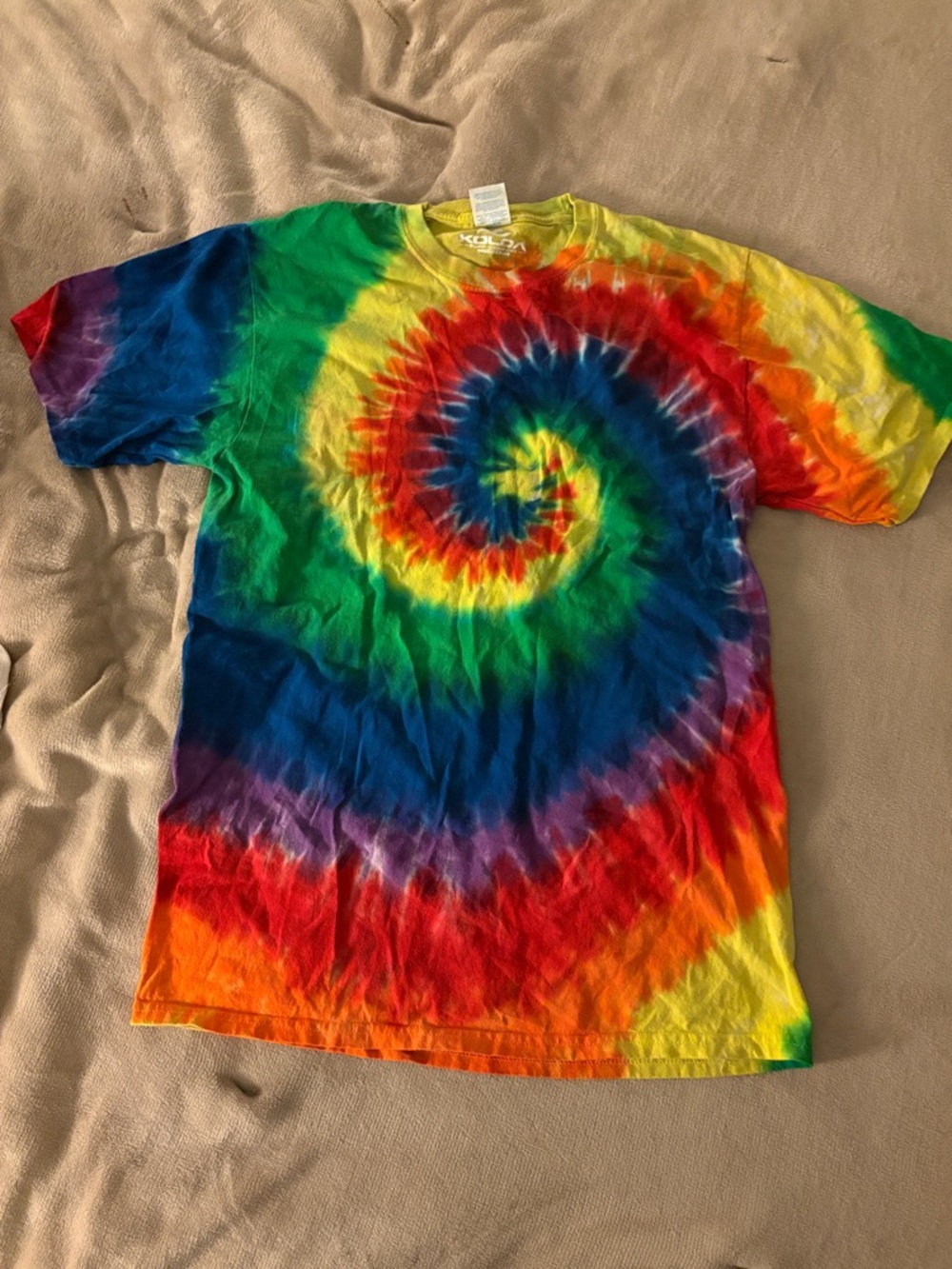 Classic Spiral Rainbow Tie-Dye Short Sleeve Tee - Multicolor